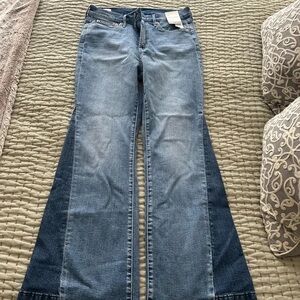 GAP Women's Light and Dark Blue Flare Jeans
